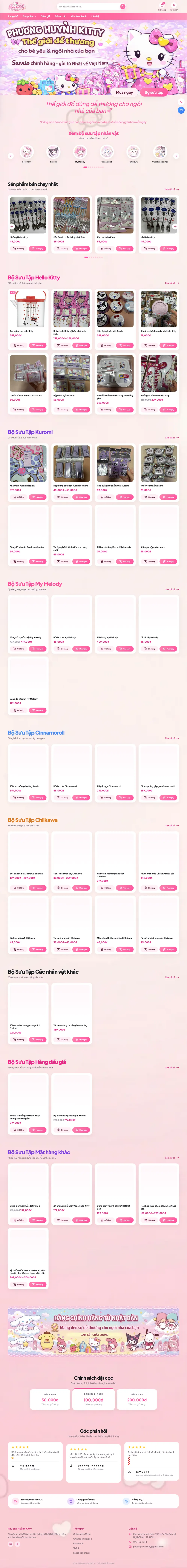Giao diện Shop Đồ Dễ Thương (Sanrio)