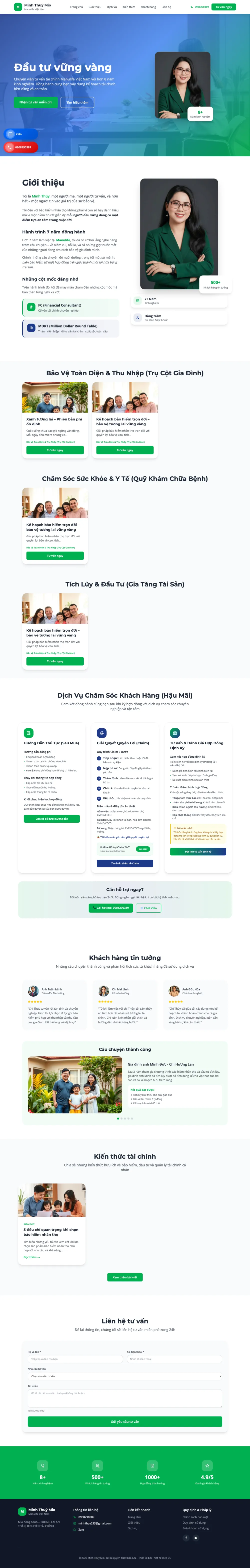 Giao diện Tư Vấn Tài Chính Manulife Mio